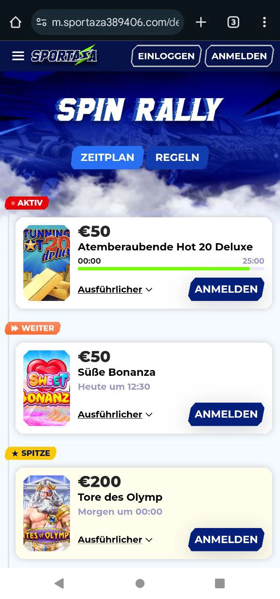 Spin Rally Turnier bei Sportaza