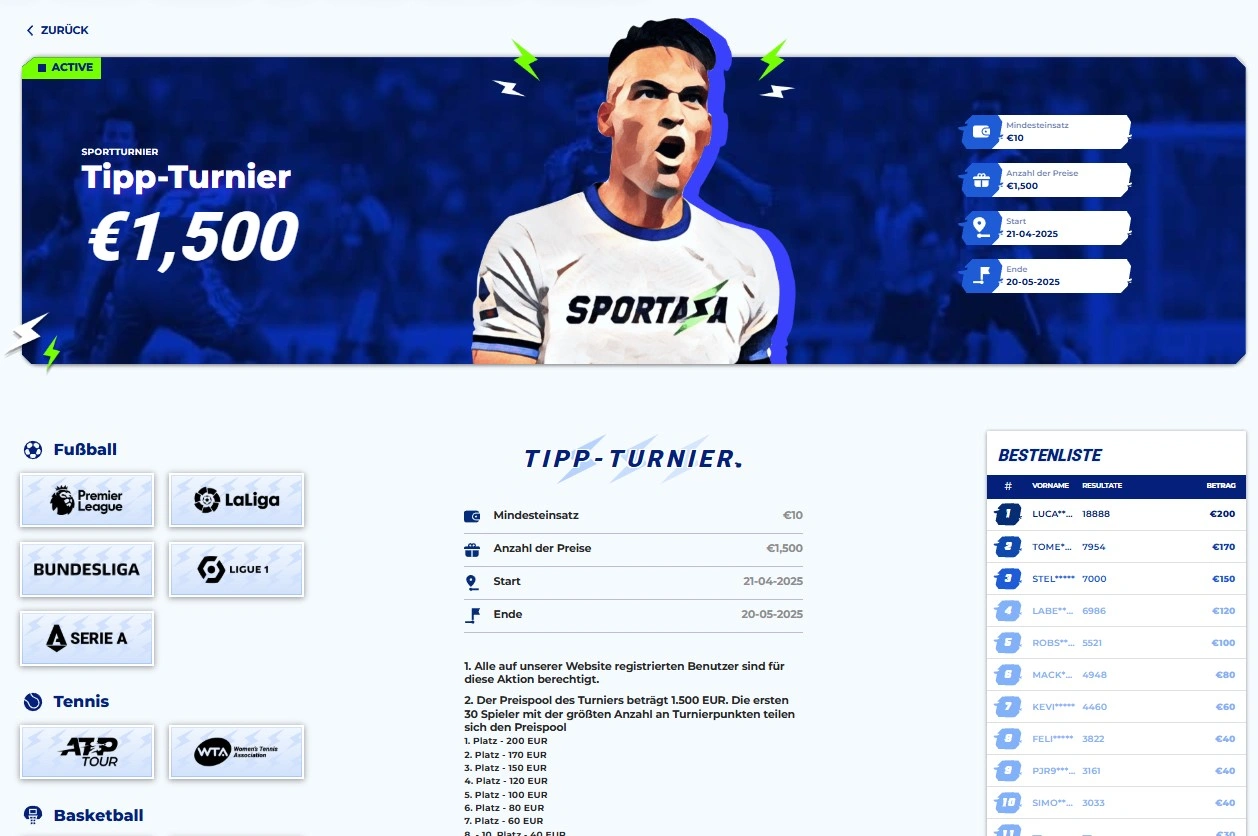 Alle geplanten eSports-Turniere bei Sportaza auf einen Blick